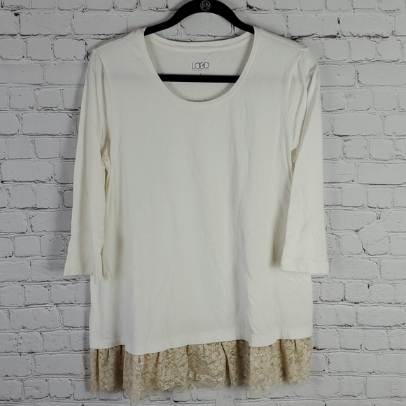 LOGO BY LORI GOLDSTEIN Shirt Size Large - Picture 1 of 5